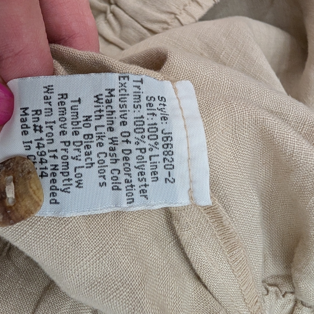 Johnny Was JW LA Linen Embroidered Joggers Size Medium - Picture 6 of 9
